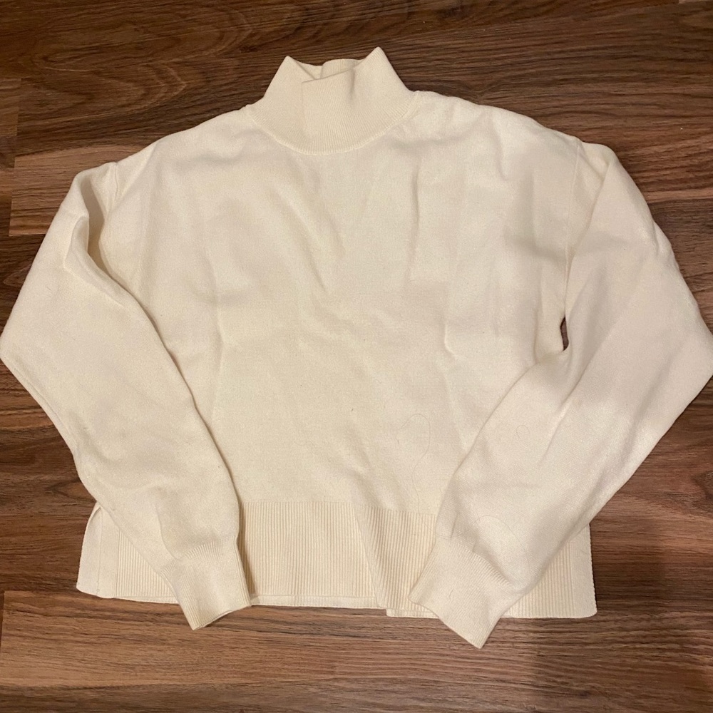 & other stories cream mock neck sweater